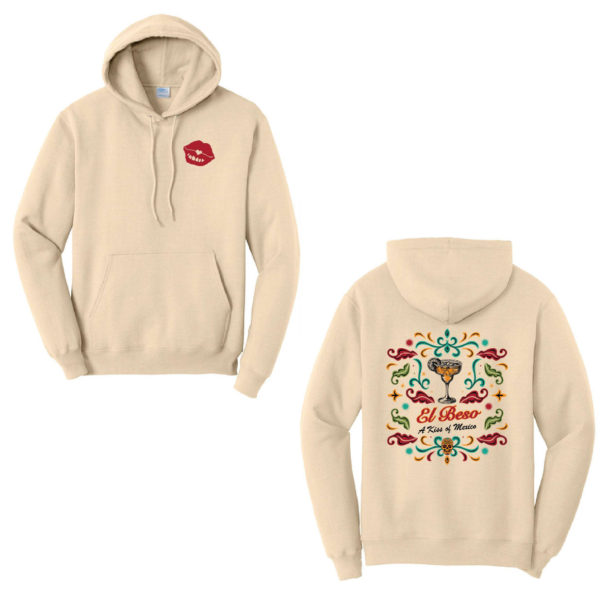 "The Kiss" Fleece Pullover Hooded Sweatshirt - El Beso